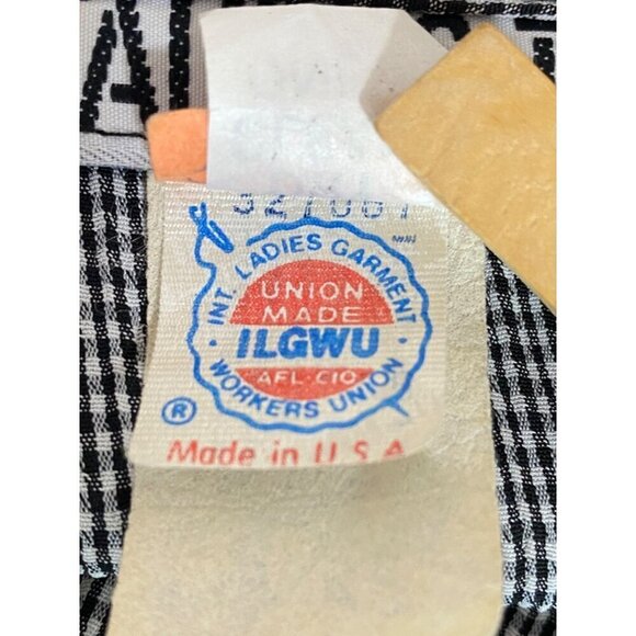 Taurus II Vintage 80’s Black & White Jumpsuit Pockets Elastic Waist Women Size 8 - Picture 5 of 10